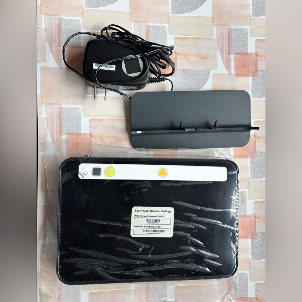 NETGEAR Black Wireless Router with Power Adapter